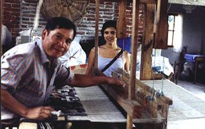 In Teotitlán del Valle visiting my friend and great rug maker, Jesus Horacio Mendoza.
