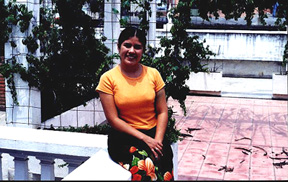 Sarita in my terrrace.