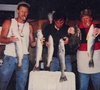 ERNIE, BILL & NATE--COOLER FULL OF WEAKFISH, BLUES & FLUKE