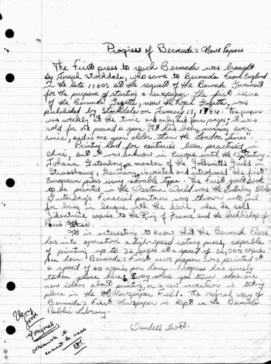Essay by Wendell Trott