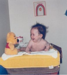 Me and Pooh Bear at 4 months
