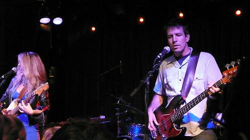 Liz Phair and bassist Nick Macri at the Hiro Ballroom, New York, June 25th, 2008, photographed by Trent Vanegas