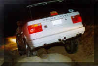 Nice axle articulation on Range Rovers... Toti driving the track at night. A whole new ball game...