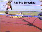 A flying leg smash weakens The Sheriff.