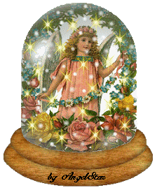 A snowglobe with an angel