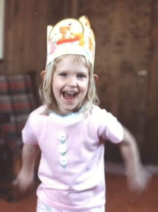 Kristin wears her birthday crown
