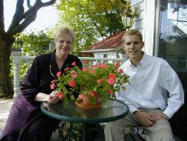 Heather and Ryan on our deck, Oct 12 '99