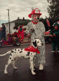 Ali and friend in a Fourth of July Parade