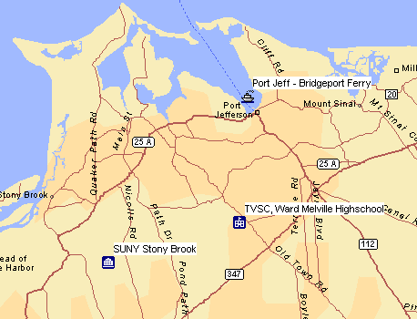 Map of East Setauket and Port Jefferson