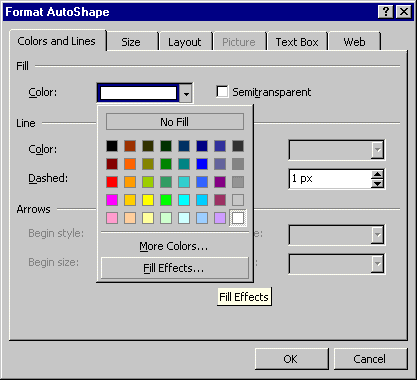 Format AutoShapes Dialog Box.