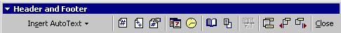 The Header/Footer Toolbar
