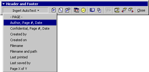 Footer Selections Available