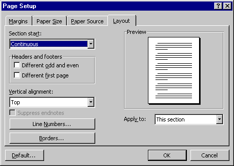 The Page Set-Up Dialog Box