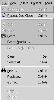 Edit Menu