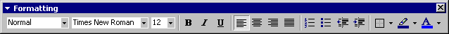 Formatting toolbar