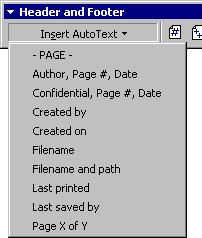 Header AutoText
