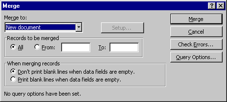 The Merge Dialog Box