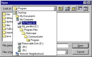 Drop-Down Menu Netscape.