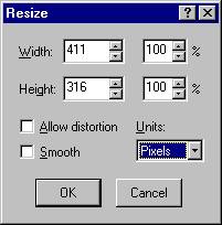 Resize dialog box before.