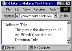 MSIE Definition Lists.
