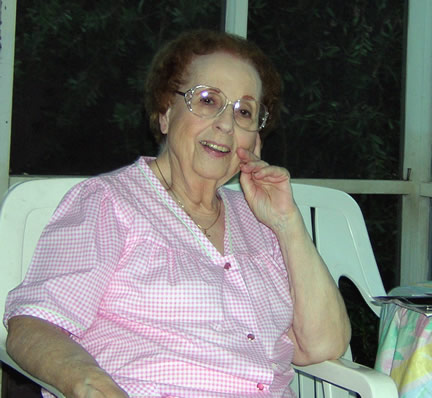 Mom on her patio 86 years old in 2003.