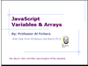 WDP8c JS Variables & Arrays