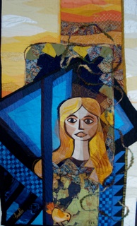 Textile art from "Endangered Species" by Jean Burke.