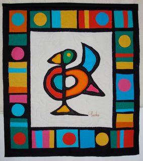 Textile art from "Endangered Species" by Jean Burke.