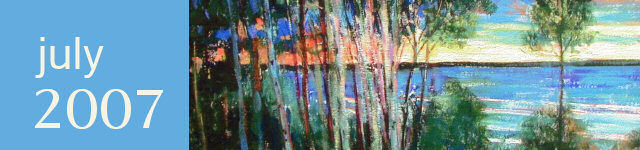 July 2007.  Painting of Lake Superior Birches by Chad Florence.
