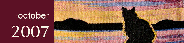 October 2007.  "Sunset Silhouette," tapestry by Kristin Majkrzak.