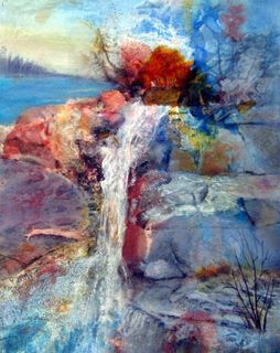 "Nature's Way," mixed media painting by Lotte Steube