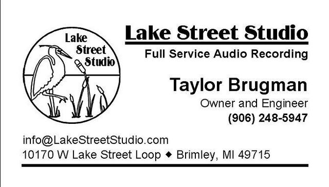 Call Lake Street Studio for all your full service audio recording needs!  (906) 248-5947 lakestreetstudio.com