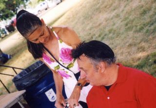 Simon Couvier with George Annis at the 2008 Sault Summer Arts Festival 