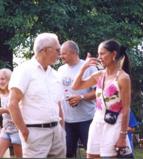 Simon Couvier with George Annis at the 2008 Sault Summer Arts Festival 