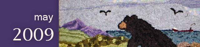 May 2009: Looking Homeward, hooked rug by Judy Colein
