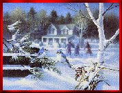 Winter skating scene - painting