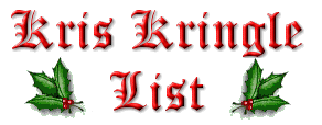 Kris Kringle List